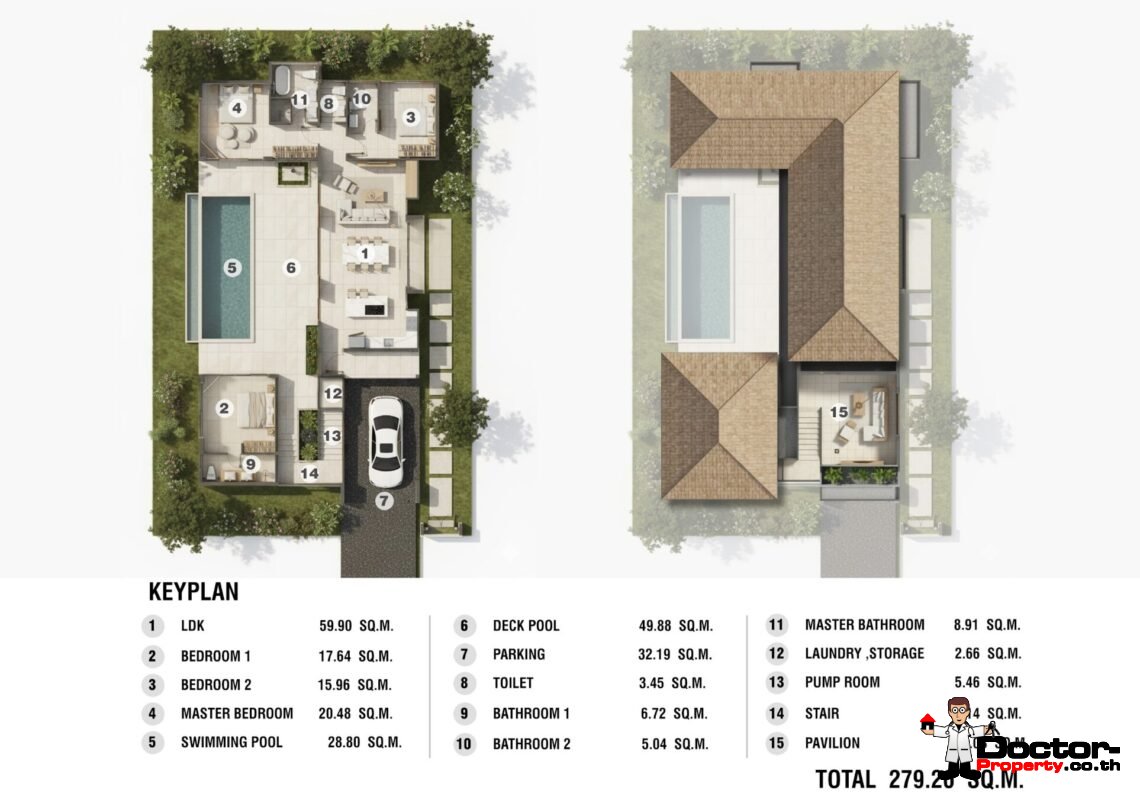 Modern Tropical 3 Bedroom Pool Villa in Lamai, Koh Samui – For Sale