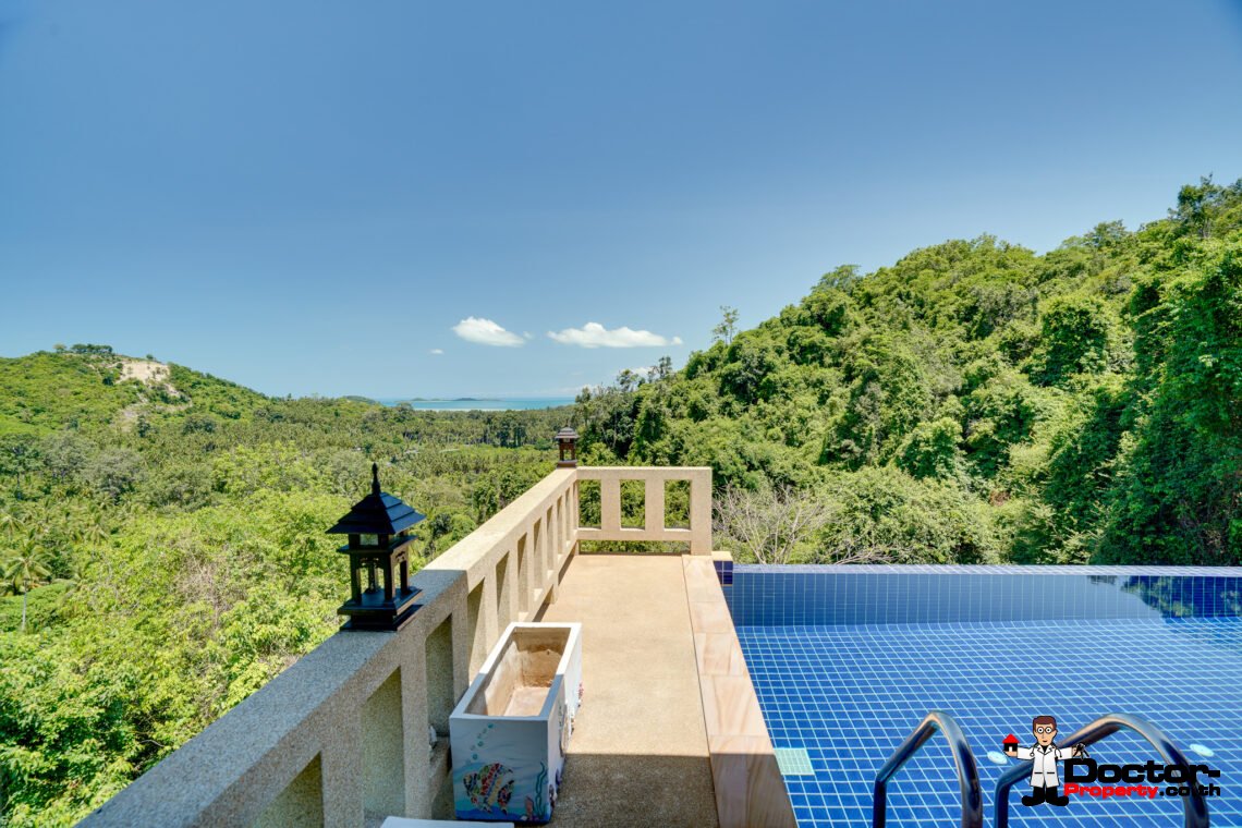 4 Bed Pool Villa with Sea View – Taling Ngam, Koh Samui – For Sale