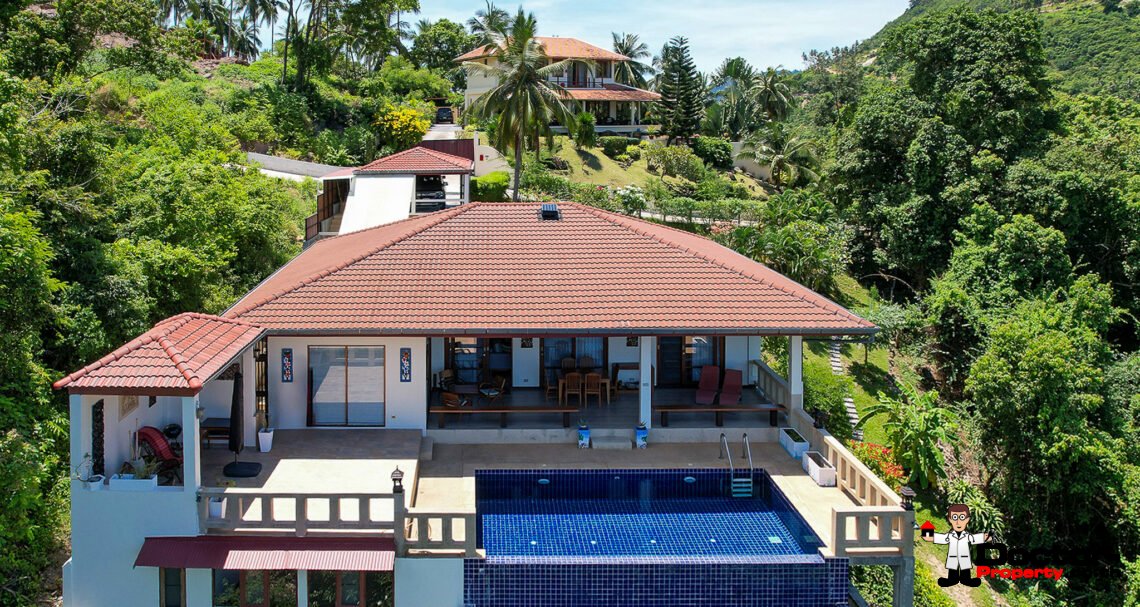 4 Bed Pool Villa with Sea View – Taling Ngam, Koh Samui – For Sale