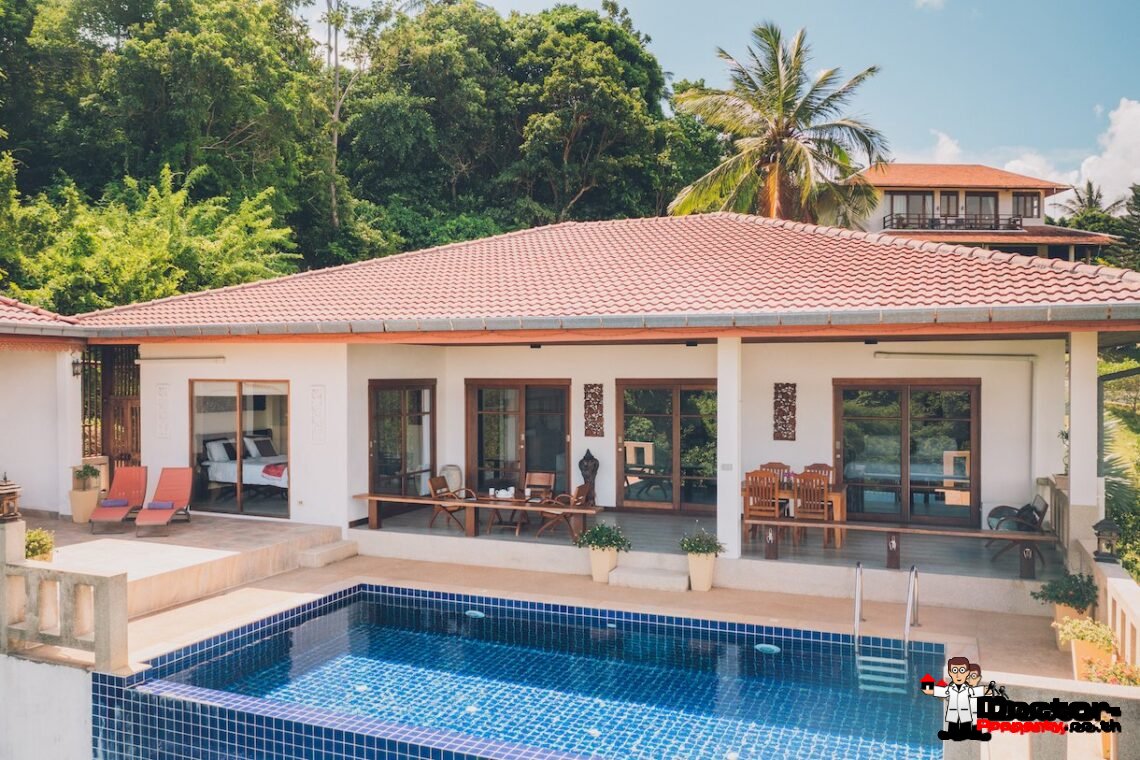 4 Bed Pool Villa with Sea View – Taling Ngam, Koh Samui – For Sale