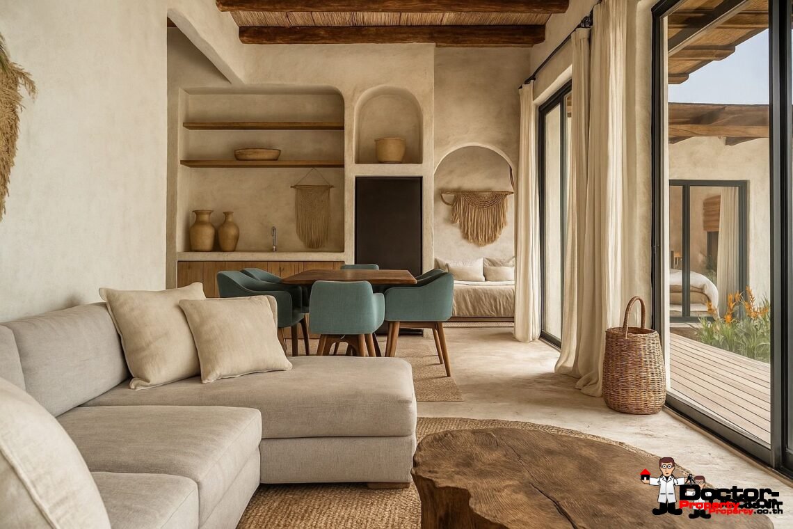 Modern 3 Bedroom Boho Pool Villa in Bang Por, Koh Samui – For Sale