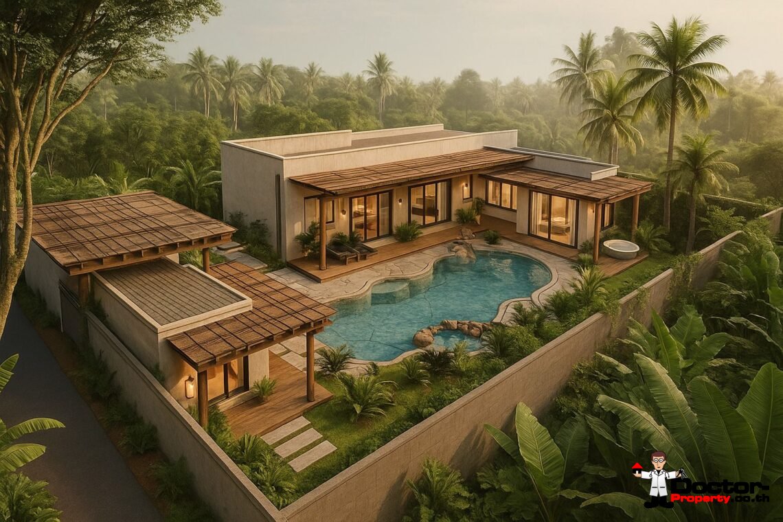 Modern 3 Bedroom Boho Pool Villa in Bang Por, Koh Samui – For Sale