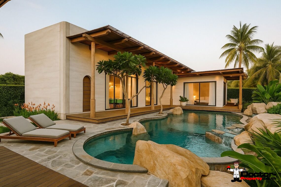 Modern 3 Bedroom Boho Pool Villa in Bang Por, Koh Samui – For Sale