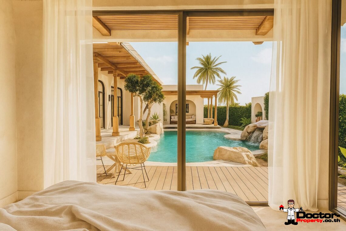 Modern 3 Bedroom Boho Pool Villa in Bang Por, Koh Samui – For Sale