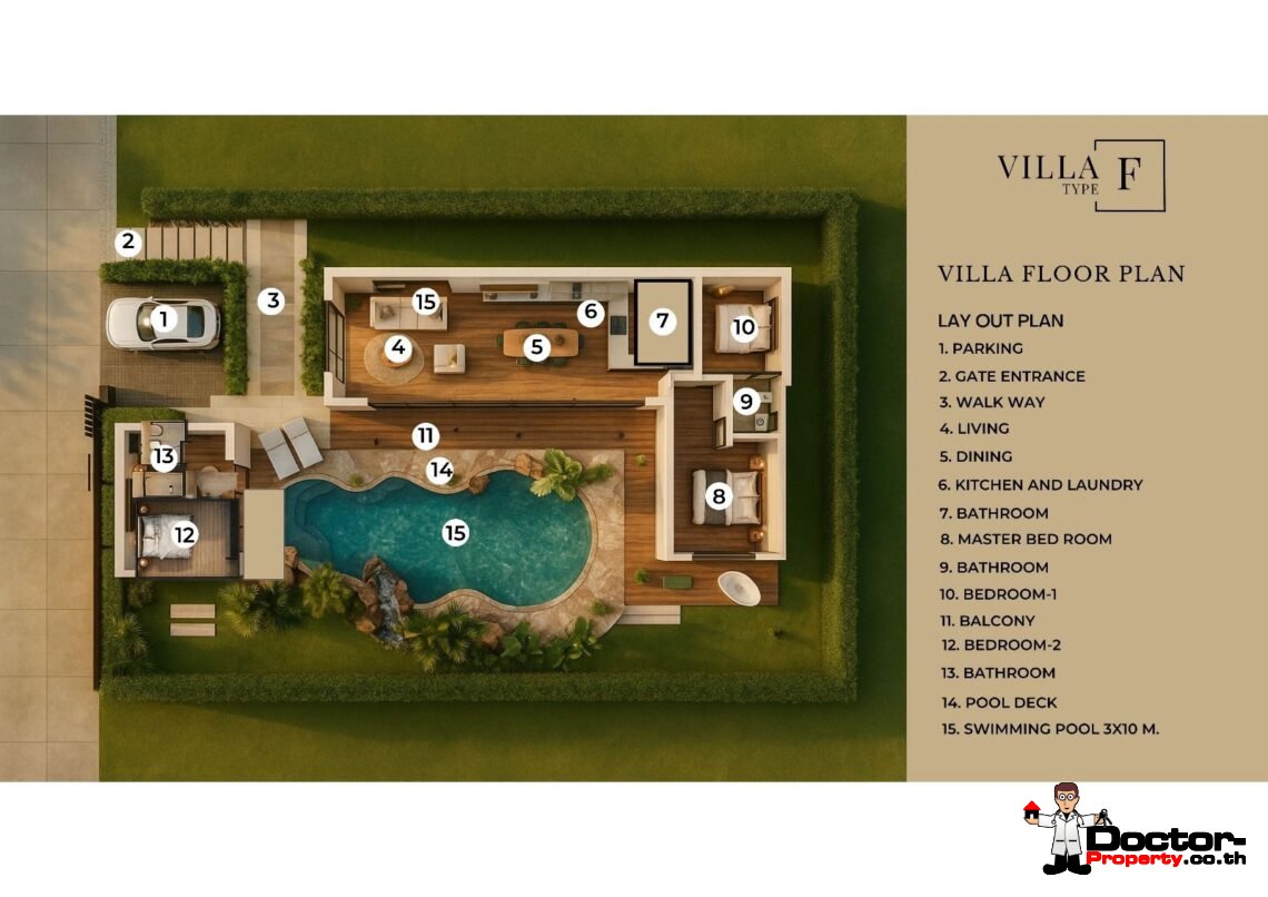 Modern 3 Bedroom Boho Pool Villa in Bang Por, Koh Samui – For Sale