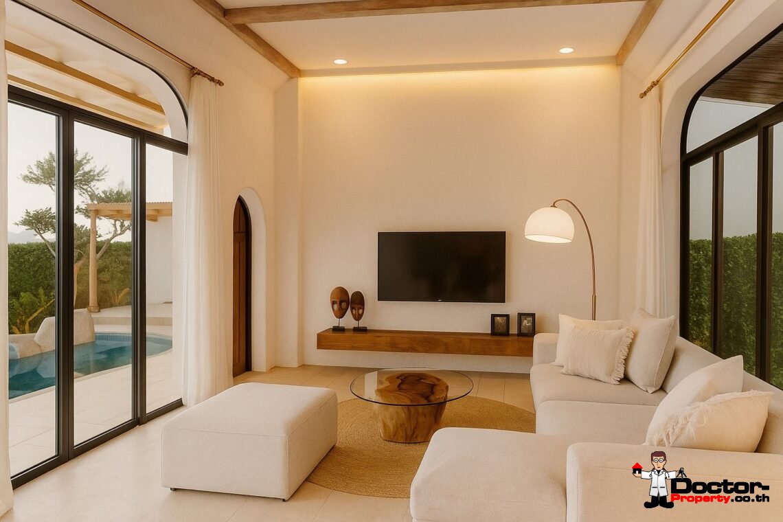 Modern 3 Bedroom Boho Pool Villa in Bang Por, Koh Samui – For Sale