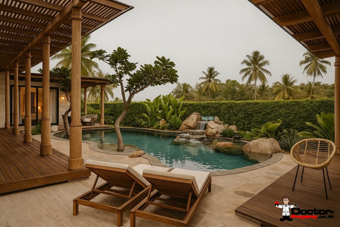 Modern 3 Bedroom Boho Pool Villa in Bang Por, Koh Samui – For Sale