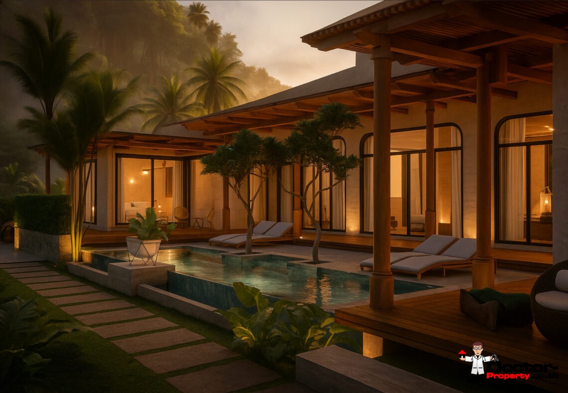 Modern 4 Bedroom Boho Pool Villa in Bang Por, Koh Samui – For Sale