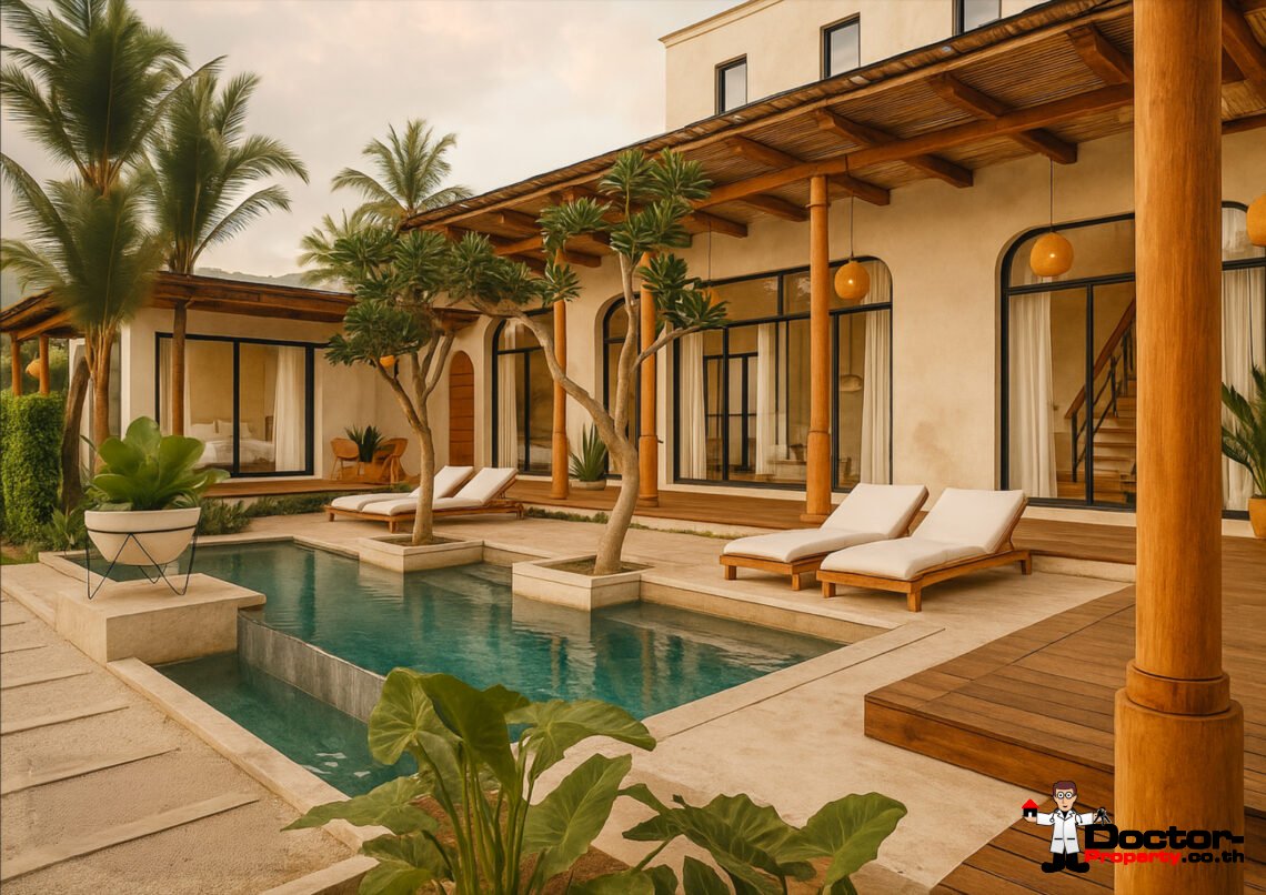 Modern 4 Bedroom Boho Pool Villa in Bang Por, Koh Samui – For Sale