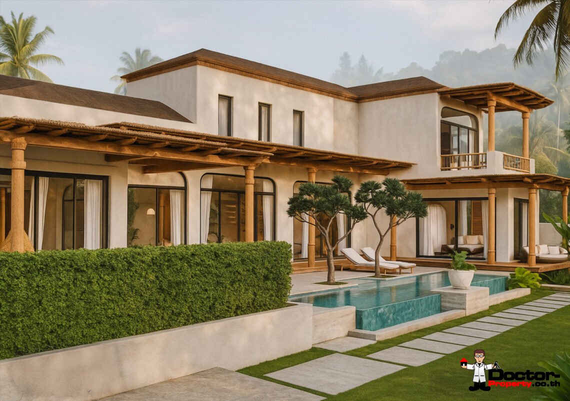 Modern 4 Bedroom Boho Pool Villa in Bang Por, Koh Samui – For Sale