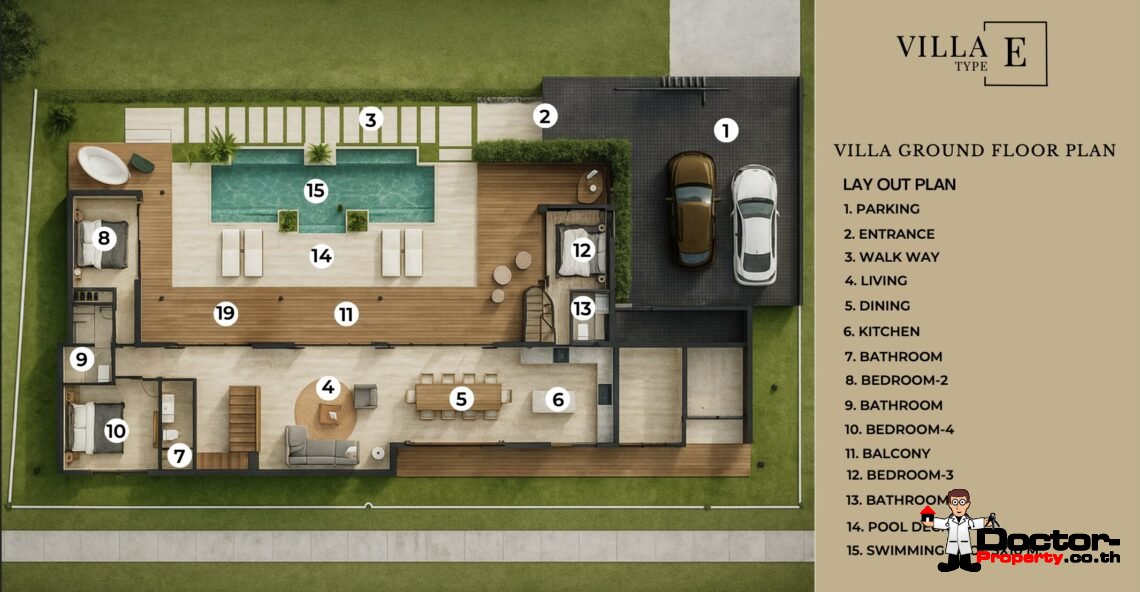 Modern 4 Bedroom Boho Pool Villa in Bang Por, Koh Samui – For Sale