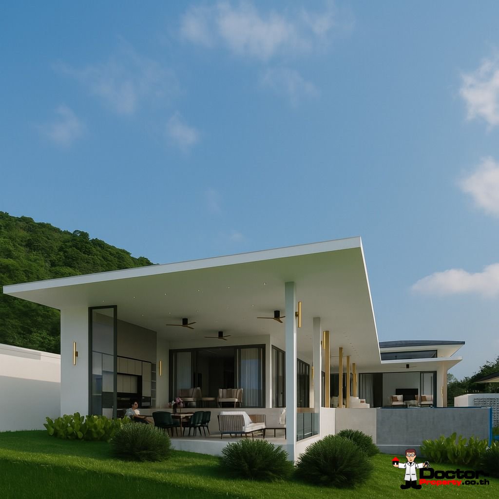 Modern 3-4 Bedroom Pool Villa with Partial Sea View and Mountain View in Lamai, Koh Samui – For Sale