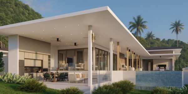 Modern 3-4 Bedroom Pool Villa with Partial Sea View and Mountain View in Lamai, Koh Samui – For Sale
