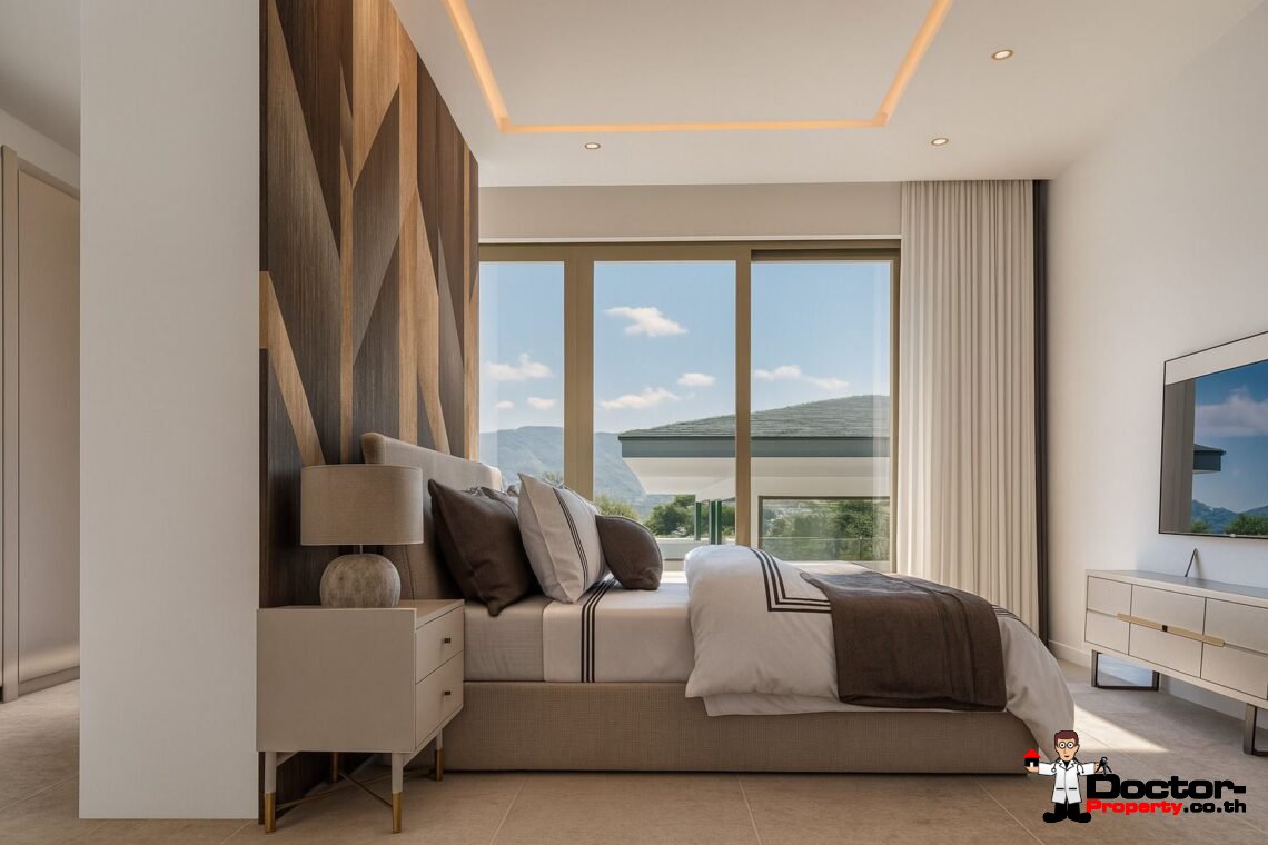 Modern 3-4 Bedroom Pool Villa with Partial Sea View and Mountain View in Lamai, Koh Samui – For Sale