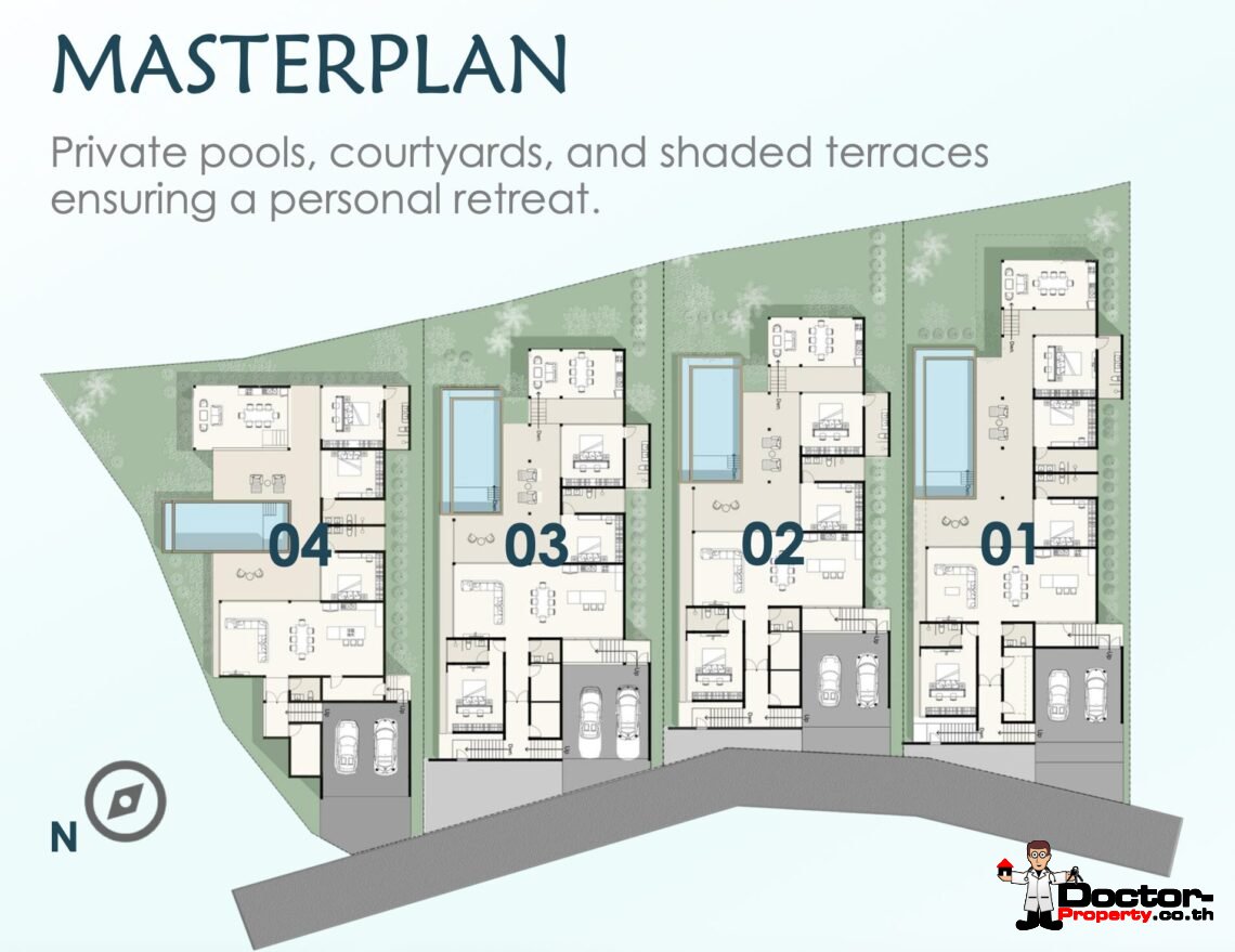 Modern 3-4 Bedroom Pool Villa with Partial Sea View and Mountain View in Lamai, Koh Samui – For Sale