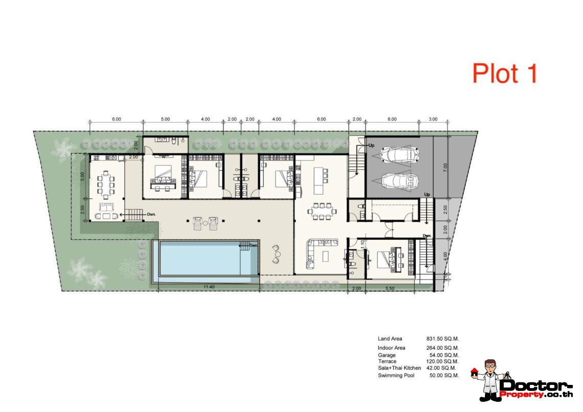 Modern 3-4 Bedroom Pool Villa with Partial Sea View and Mountain View in Lamai, Koh Samui – For Sale