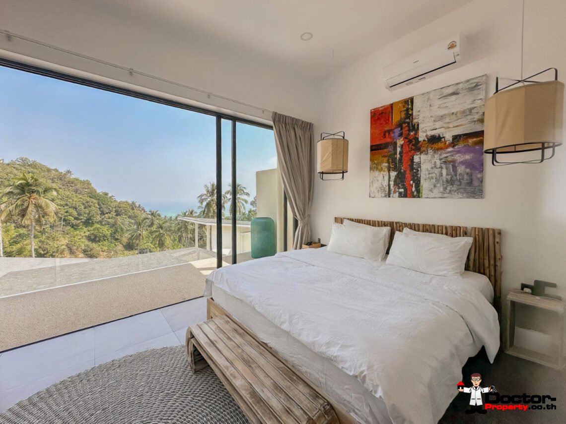 3 Bedroom Pool Villa with Partial Sea View in Lamai, Koh Samui – For Sale