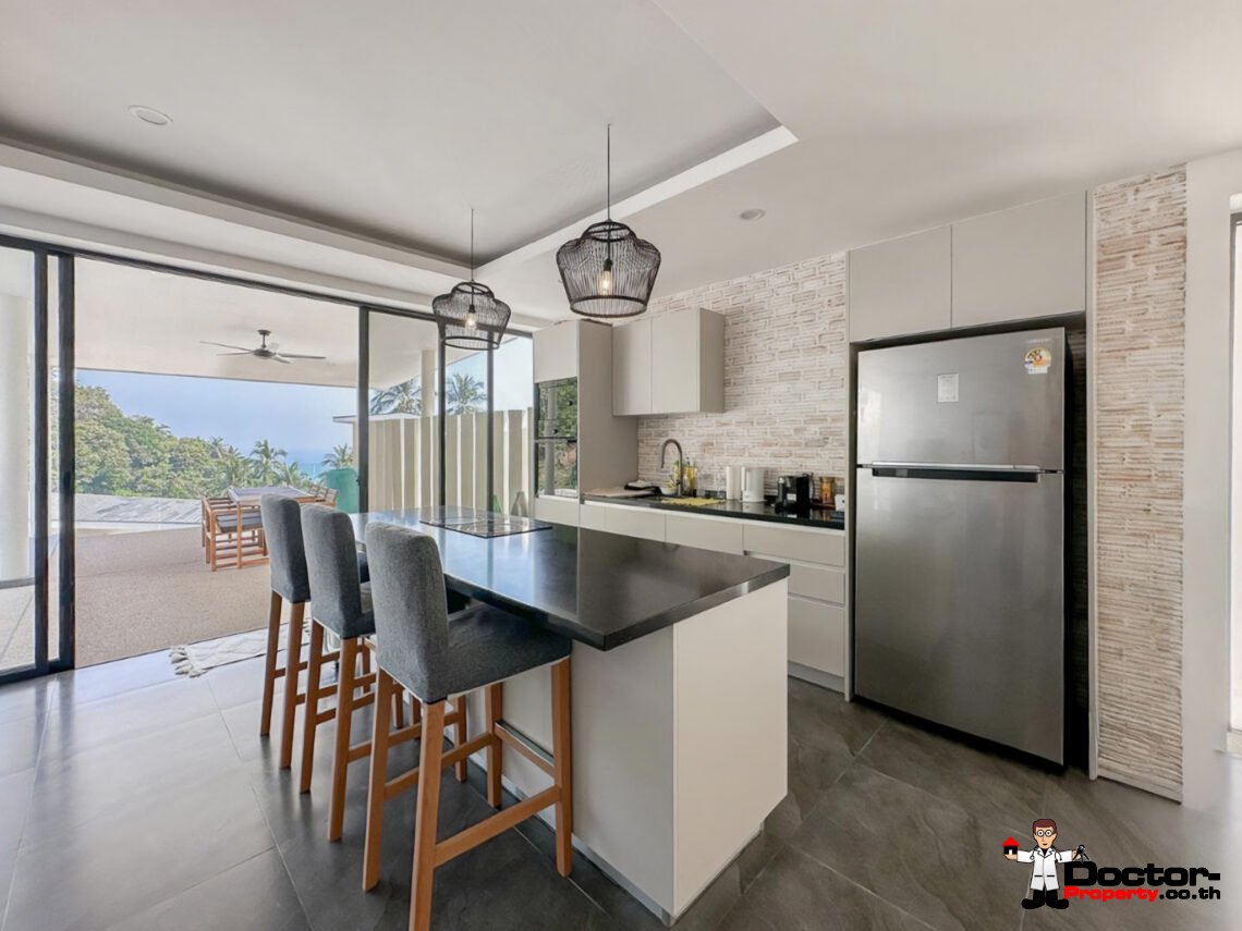 3 Bedroom Pool Villa with Partial Sea View in Lamai, Koh Samui – For Sale