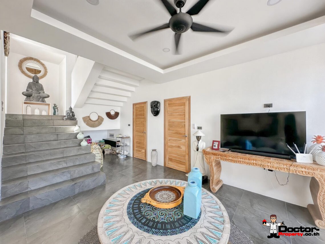 3 Bedroom Pool Villa with Partial Sea View in Lamai, Koh Samui – For Sale