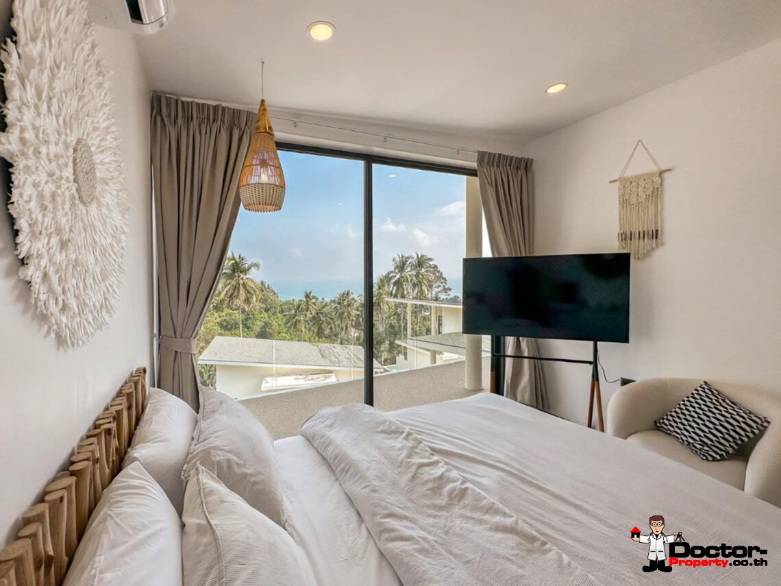 3 Bedroom Pool Villa with Partial Sea View in Lamai, Koh Samui – For Sale
