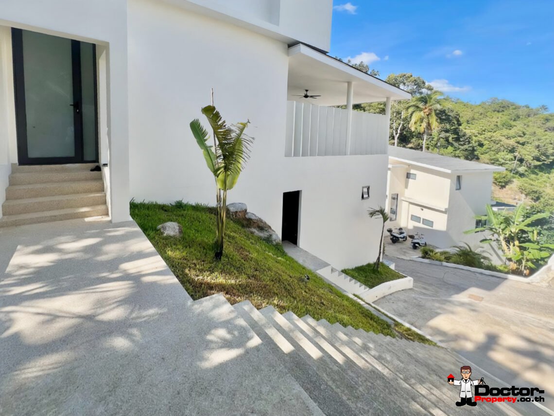 3 Bedroom Pool Villa with Partial Sea View in Lamai, Koh Samui – For Sale