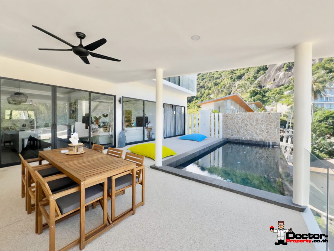 3 Bedroom Pool Villa with Partial Sea View in Lamai, Koh Samui – For Sale