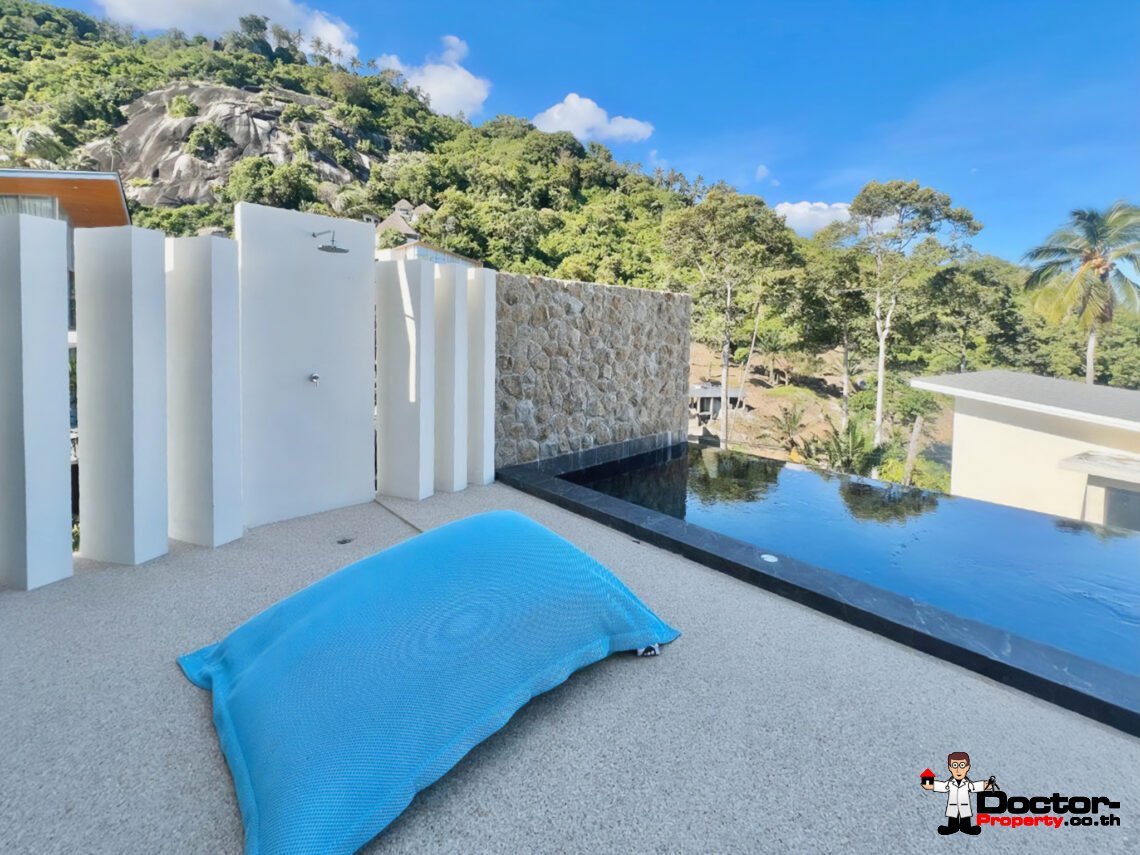 3 Bedroom Pool Villa with Partial Sea View in Lamai, Koh Samui – For Sale