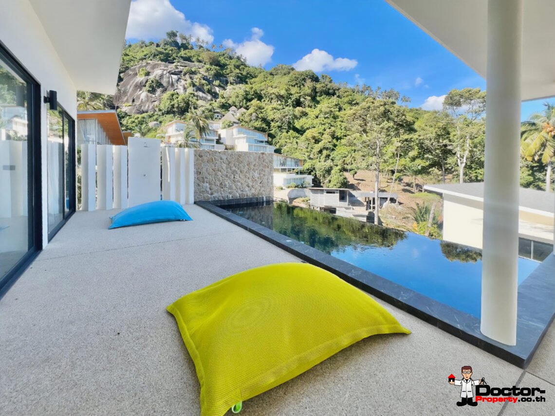3 Bedroom Pool Villa with Partial Sea View in Lamai, Koh Samui – For Sale