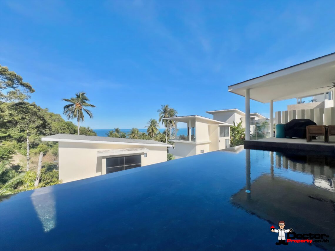 3 Bedroom Pool Villa with Partial Sea View in Lamai, Koh Samui – For Sale