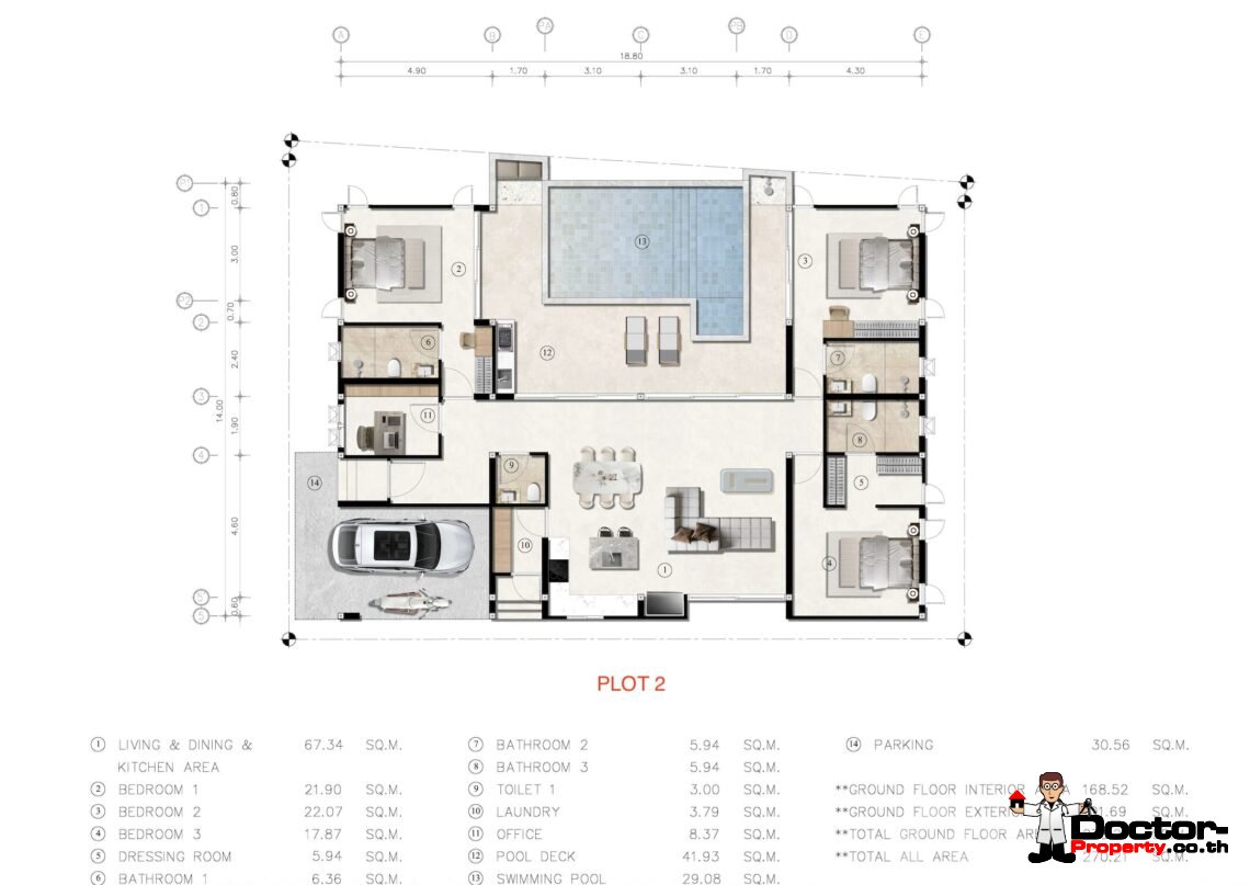 Modern Tropical 3 Bedroom Pool Villa in Lamai, Koh Samui – For Sale