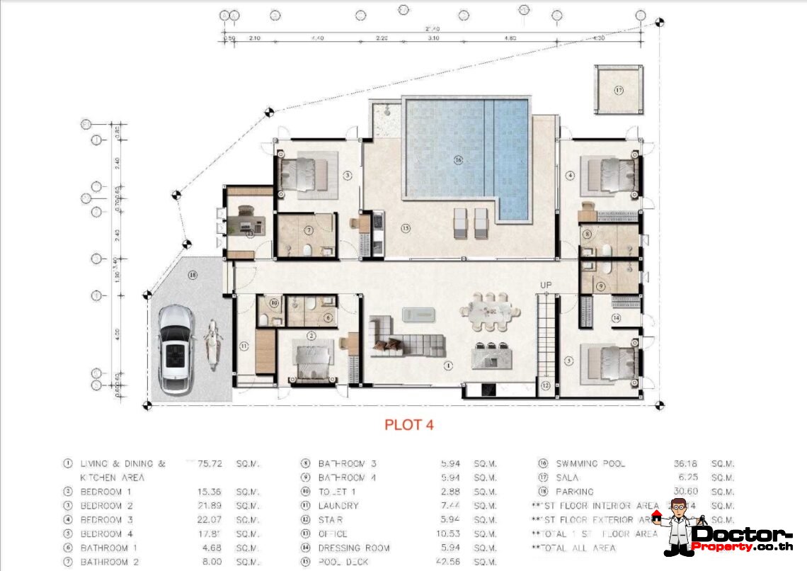 Modern Tropical 5 Bedroom Pool Villa in Lamai, Koh Samui – For Sale