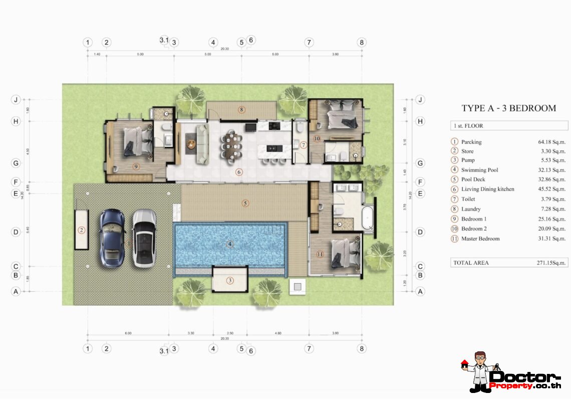 Modern 3 Bedroom Pool Villa in Bo Phut, Koh Samui – For Sale