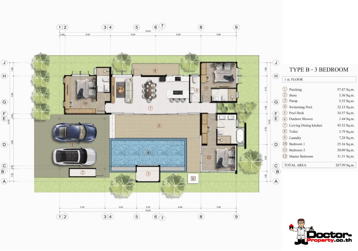 Modern 3 Bedroom Pool Villa in Bo Phut, Koh Samui – For Sale