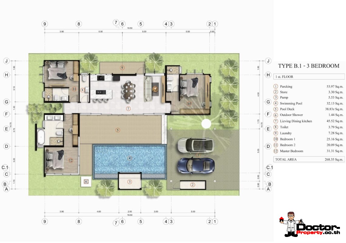 Modern 3 Bedroom Pool Villa in Bo Phut, Koh Samui – For Sale