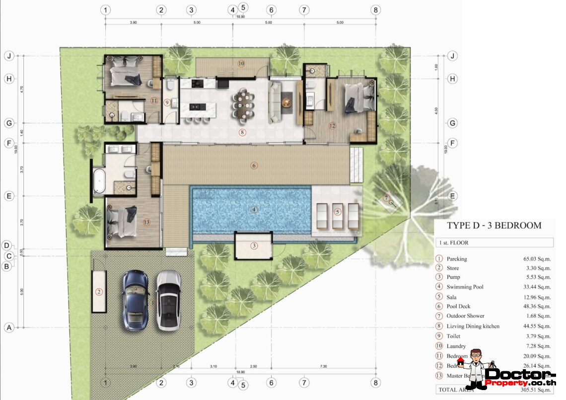 Modern 3 Bedroom Pool Villa in Bo Phut, Koh Samui – For Sale