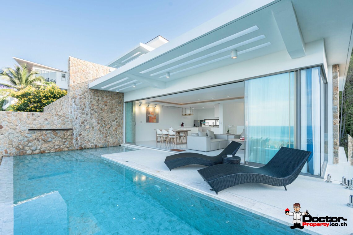 Modern 3 Bedroom Pool Villa with Sea View in Chaweng Noi, Koh Samui – For Sale