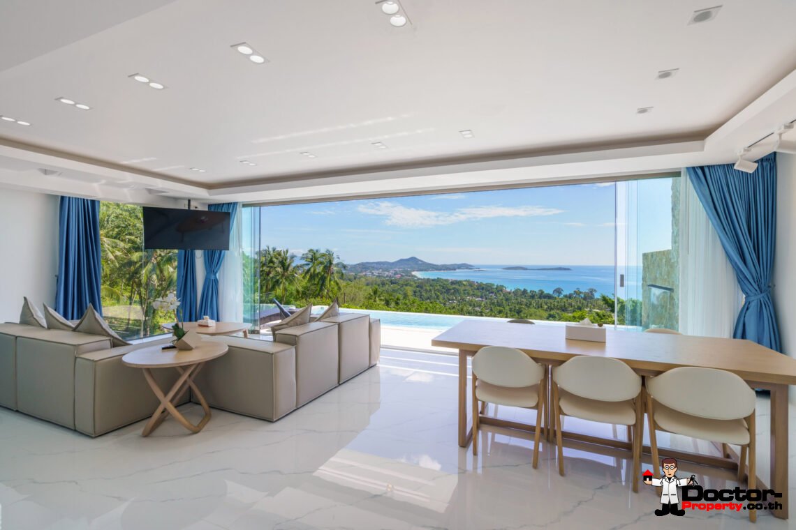 Modern 3 Bedroom Pool Villa with Sea View in Chaweng Noi, Koh Samui – For Sale