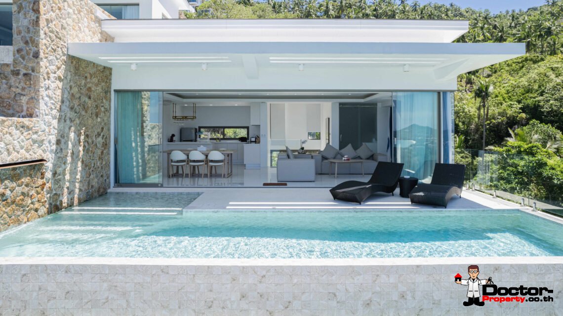 Modern 3 Bedroom Pool Villa with Sea View in Chaweng Noi, Koh Samui – For Sale