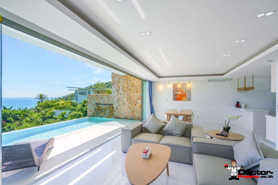 Modern 3 Bedroom Pool Villa with Sea View in Chaweng Noi, Koh Samui – For Sale
