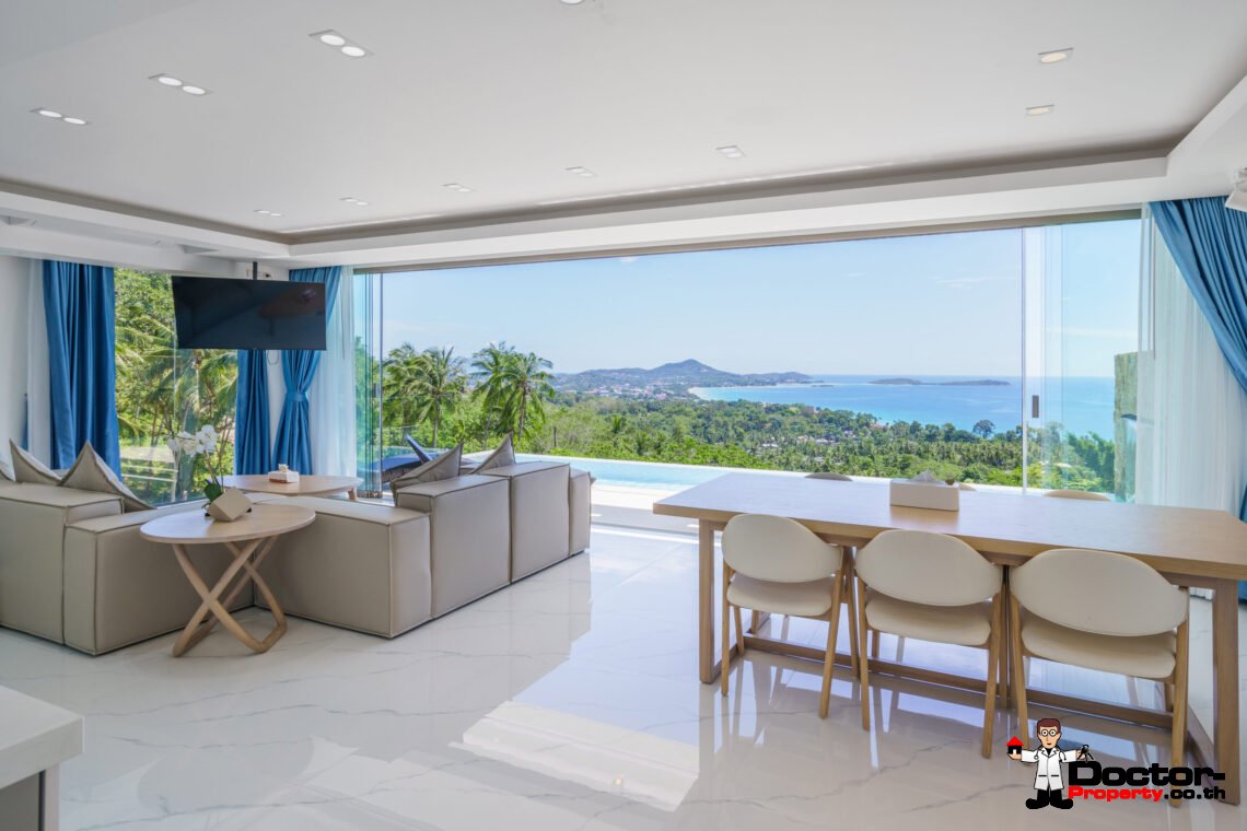 Modern 3 Bedroom Pool Villa with Sea View in Chaweng Noi, Koh Samui – For Sale