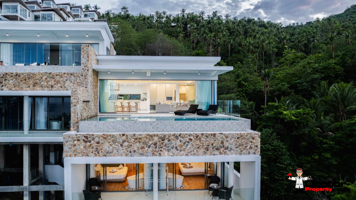 Modern 3 Bedroom Pool Villa with Sea View in Chaweng Noi, Koh Samui – For Sale