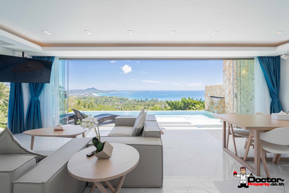 Modern 3 Bedroom Pool Villa with Sea View in Chaweng Noi, Koh Samui – For Sale