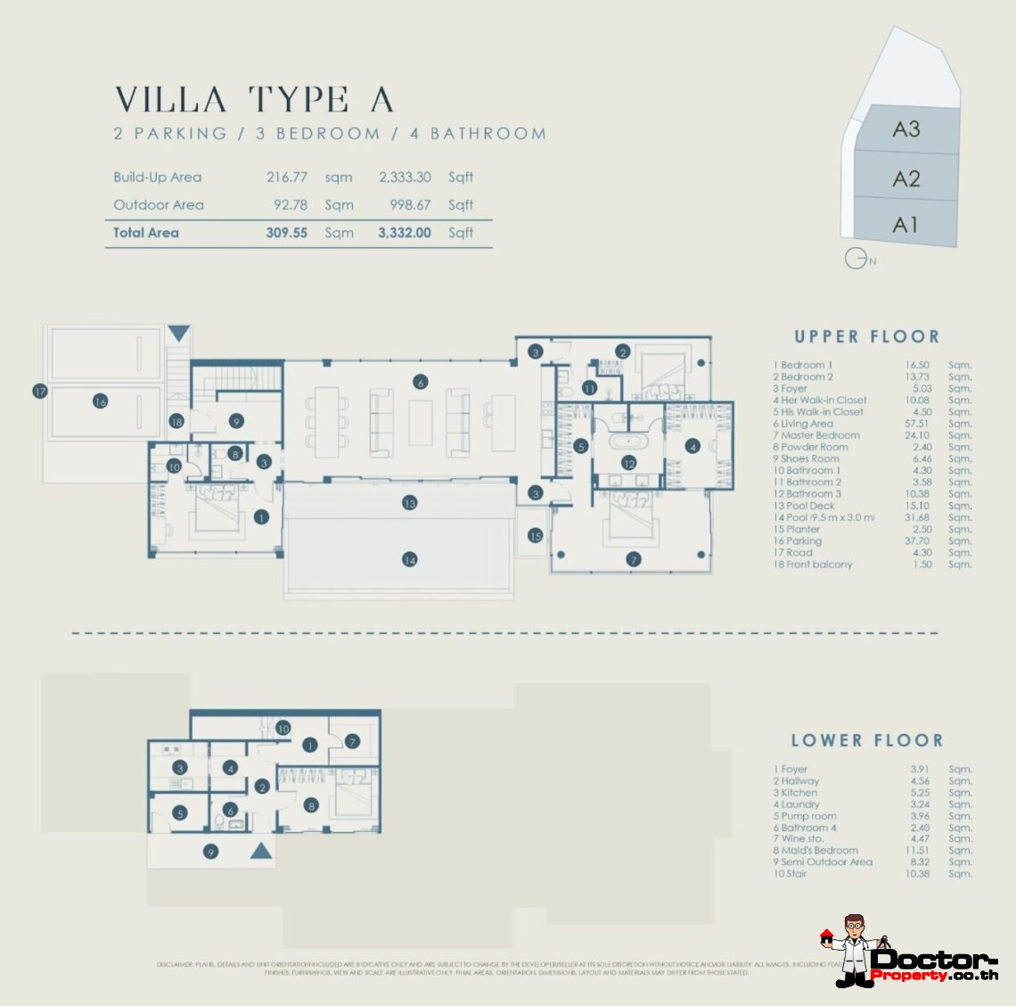 Luxury 3 Bedroom Pool Villa with Sea View in Plai Laem, Koh Samui – For Sale