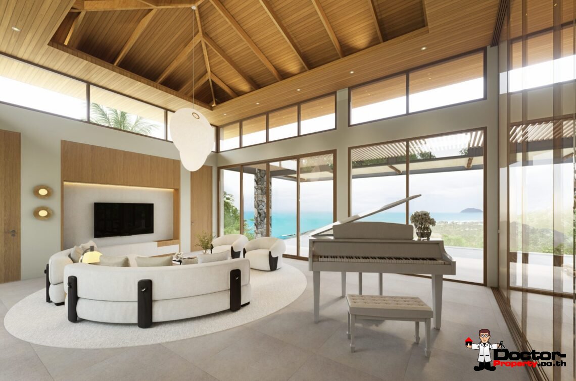 Luxury 4 Bedroom Pool Villa with Sea View in Plai Laem, Koh Samui – For Sale