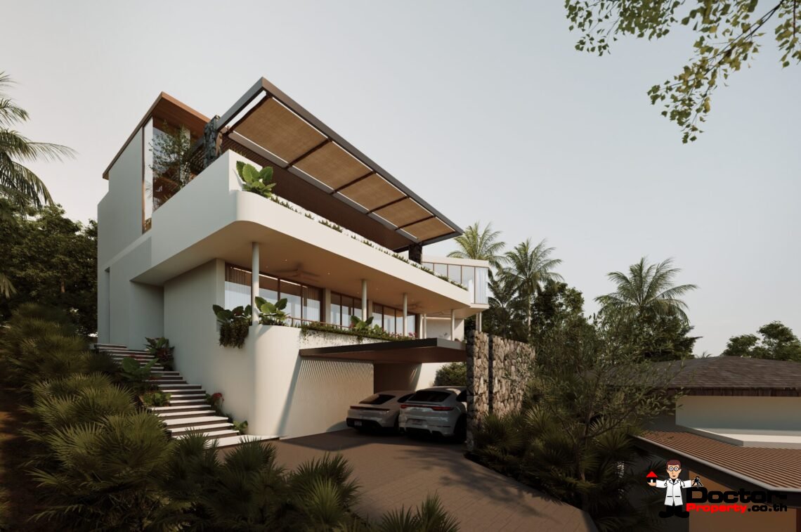 Luxury 4 Bedroom Pool Villa with Sea View in Plai Laem, Koh Samui – For Sale