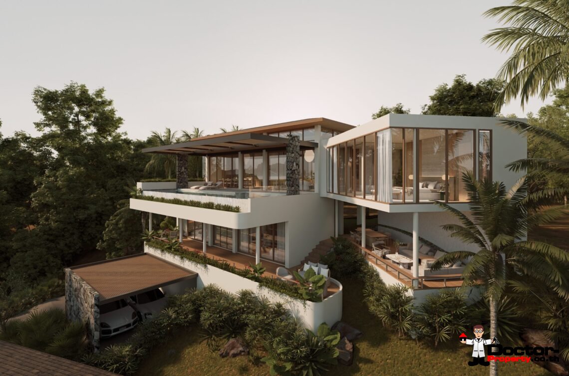 Luxury 4 Bedroom Pool Villa with Sea View in Plai Laem, Koh Samui – For Sale
