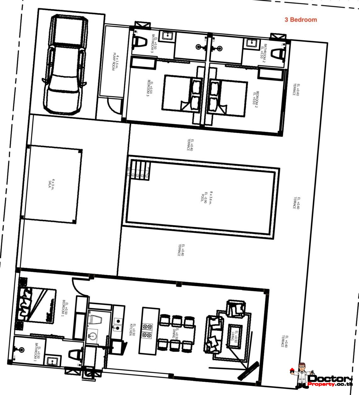 Modern 3-4 Bedroom Pool Villa in Chaweng, Koh Samui – For Sale