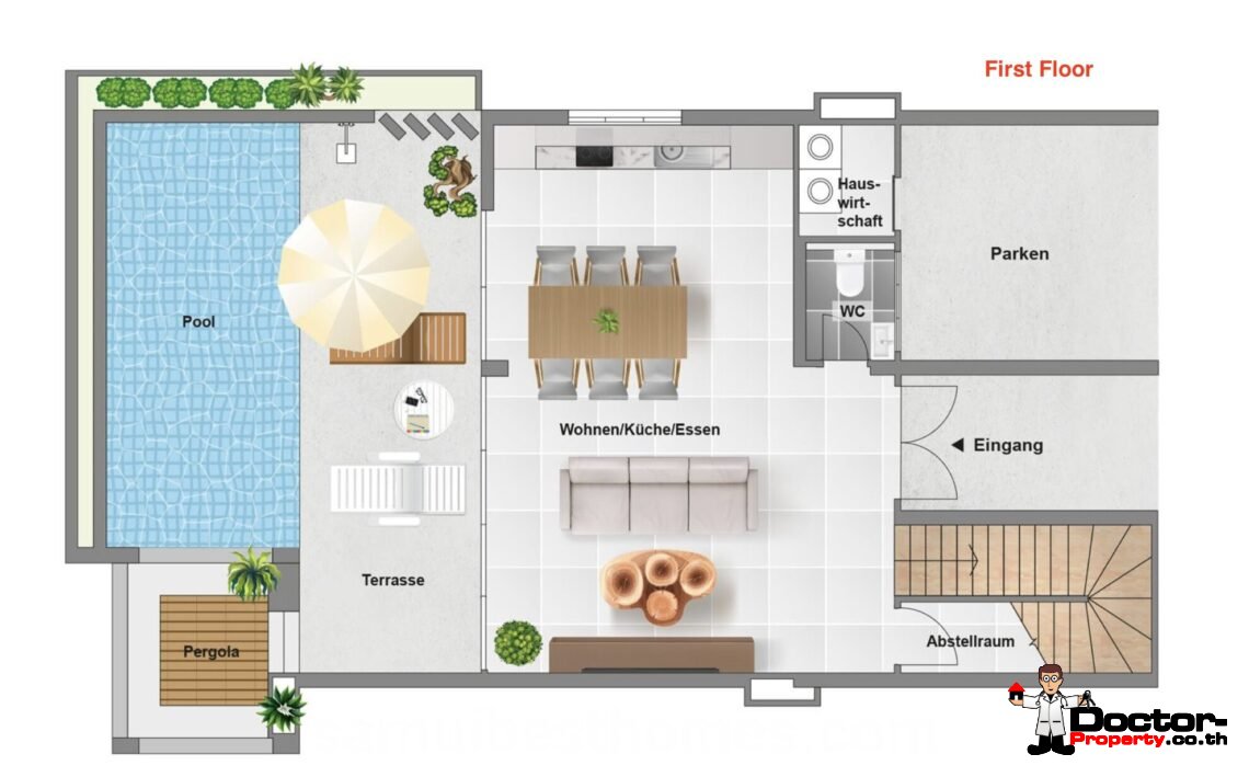 New 3 Bedroom Pool Villa with Partial Sea View in Ban Tai, Koh Samui – For Sale