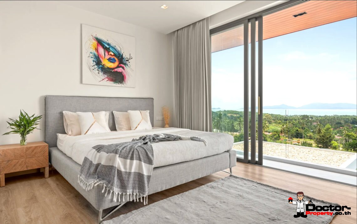 New 3 Bedroom Pool Villa with Partial Sea View in Ban Tai, Koh Samui – For Sale