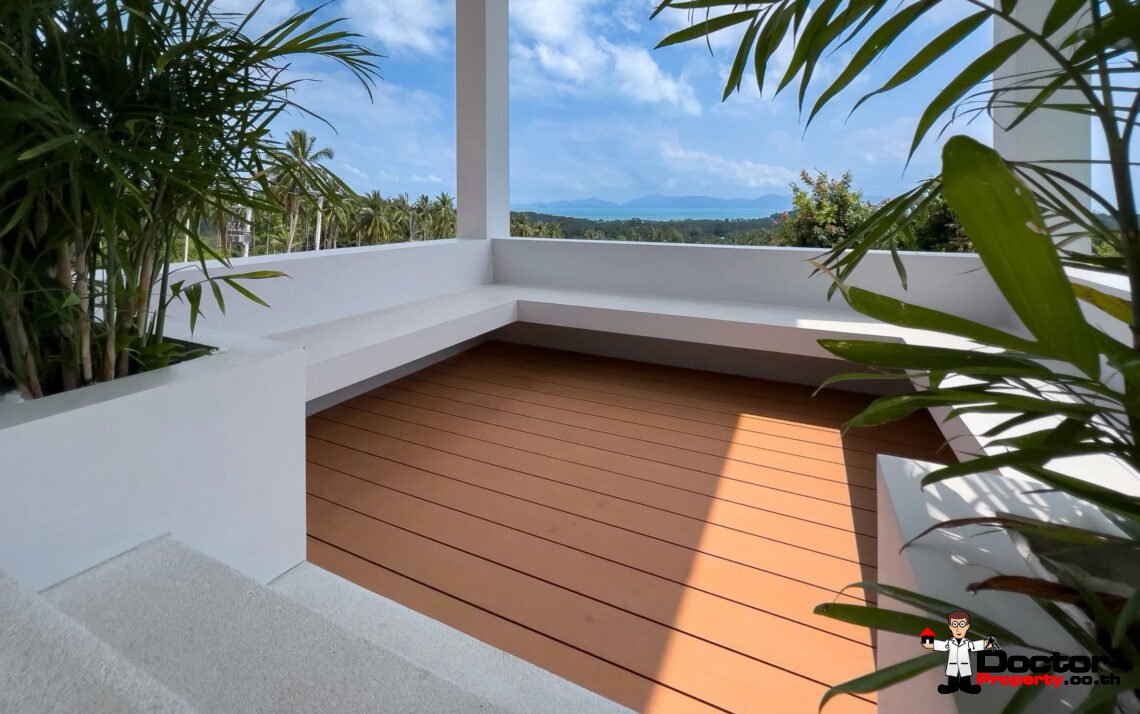 New 3 Bedroom Pool Villa with Partial Sea View in Ban Tai, Koh Samui – For Sale